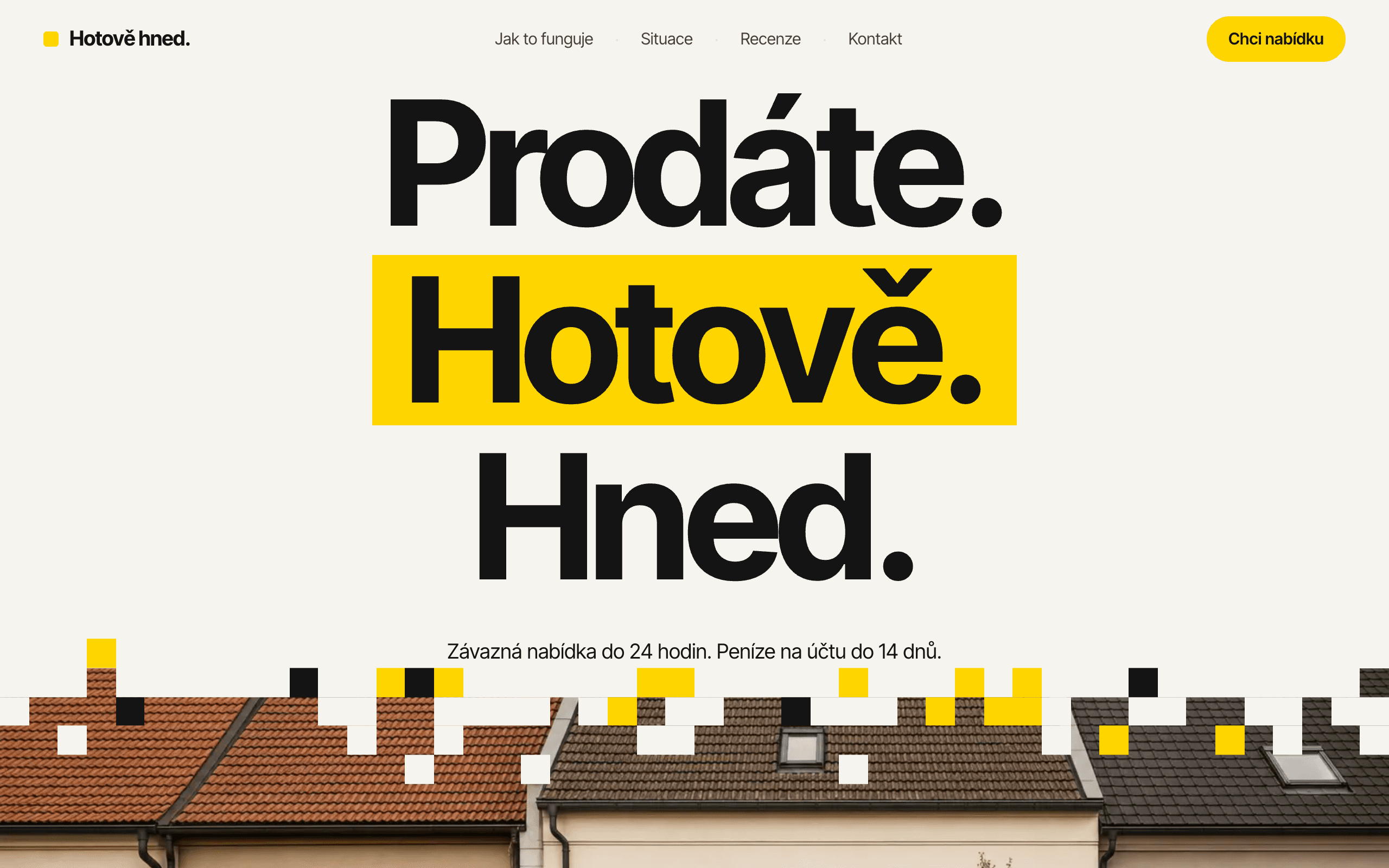 Ukázka realizované landing page Hotově hned
