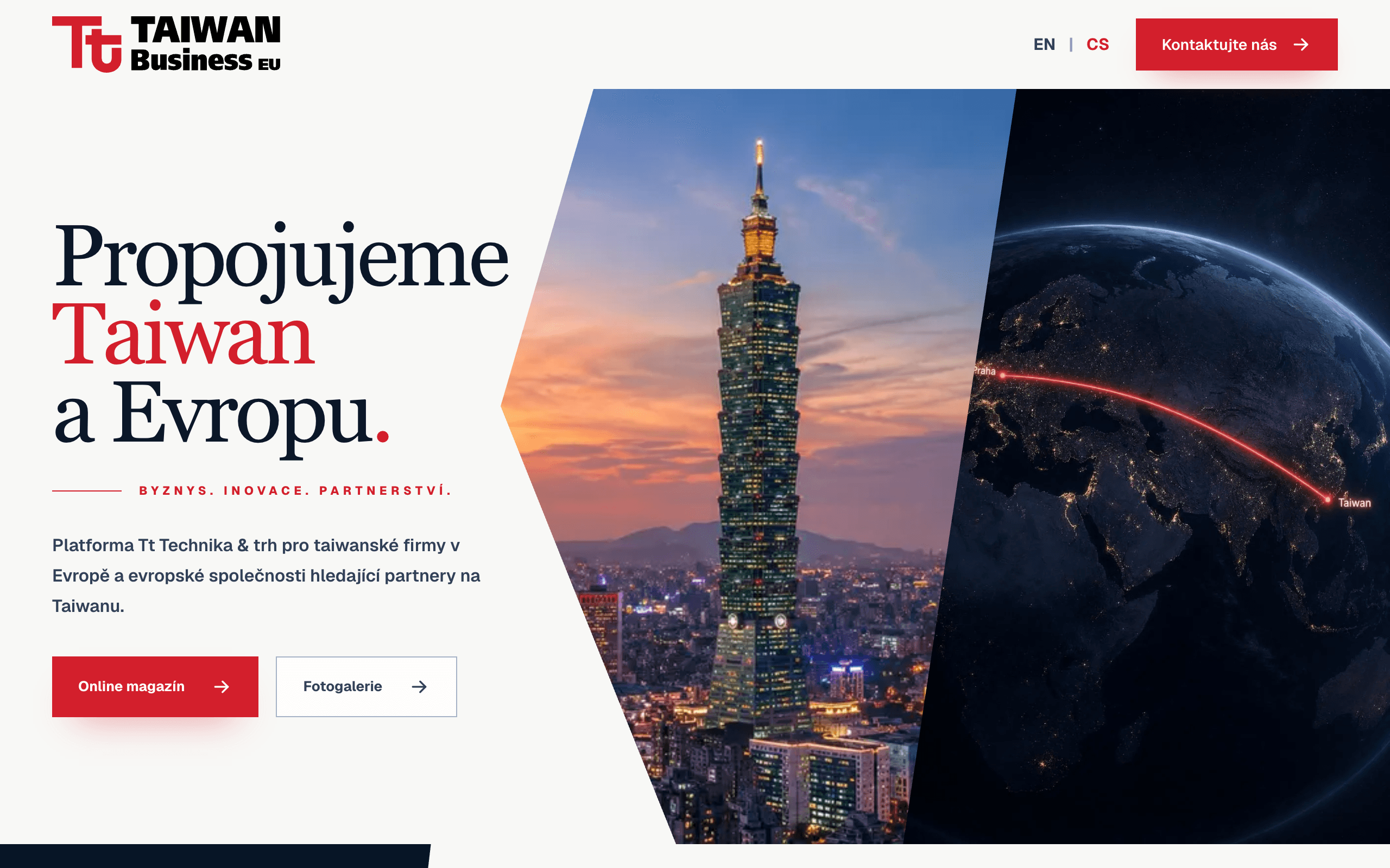 Ukázka realizovaného webu Taiwan Business